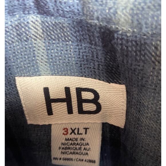 HB Harbor Bay Flannel Big Tall Men’s 3XT 100% Cotton Cabincore Cozycore - Picture 3 of 11